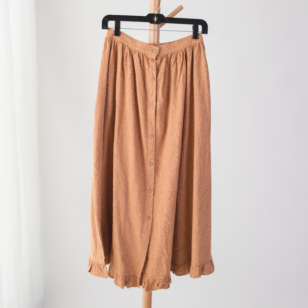 Rylee + Cru oceanside bronze skirt, size medium EUC